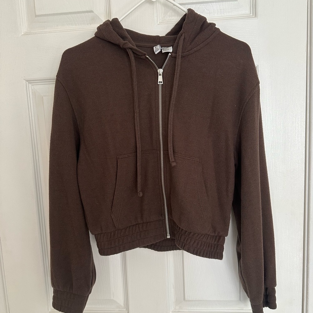 Brown H&M zip up hoodie